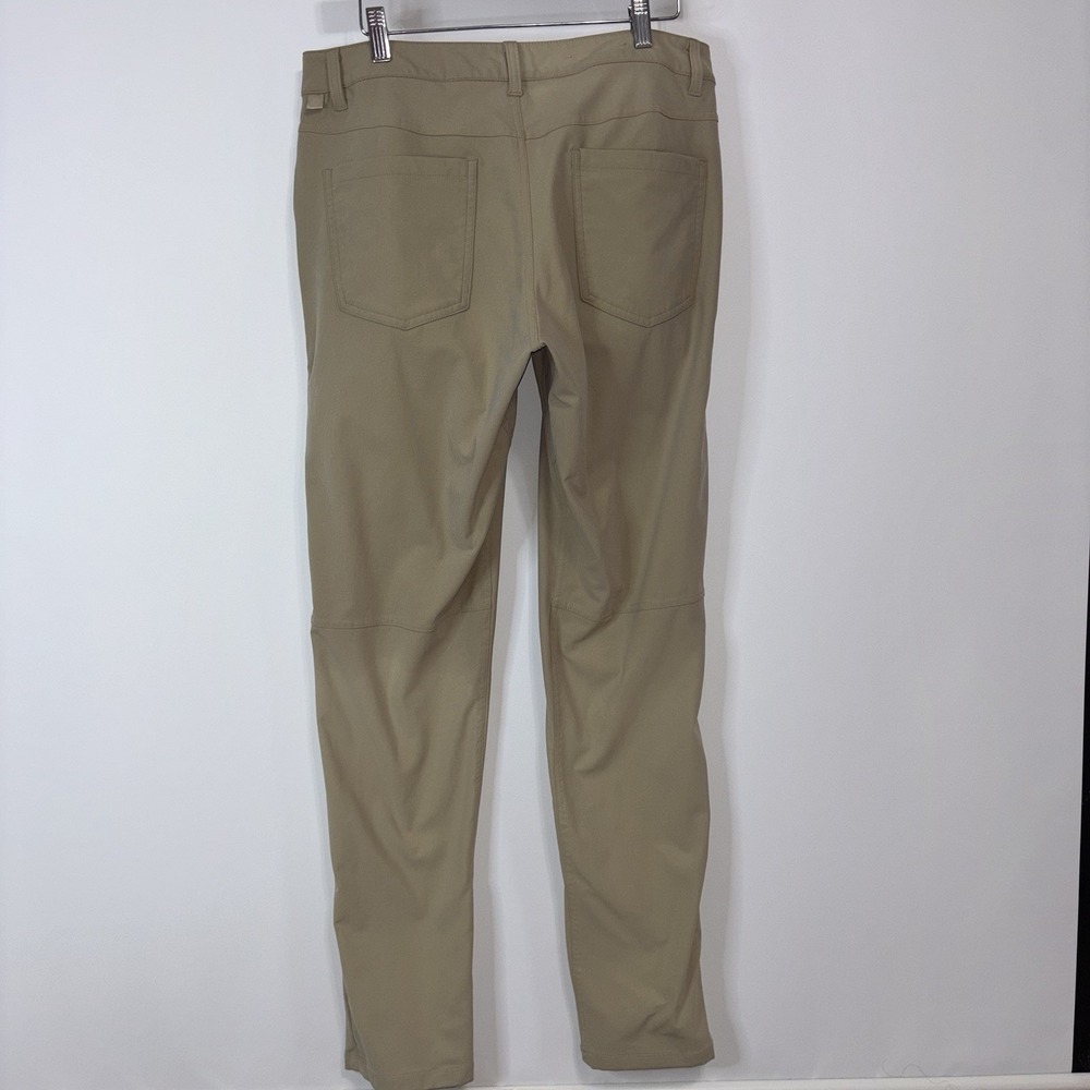 Lululemon Khaki Slim Straight Five Pocket Stretch Pants Men Size 33 Tan Works - Picture 9 of 11